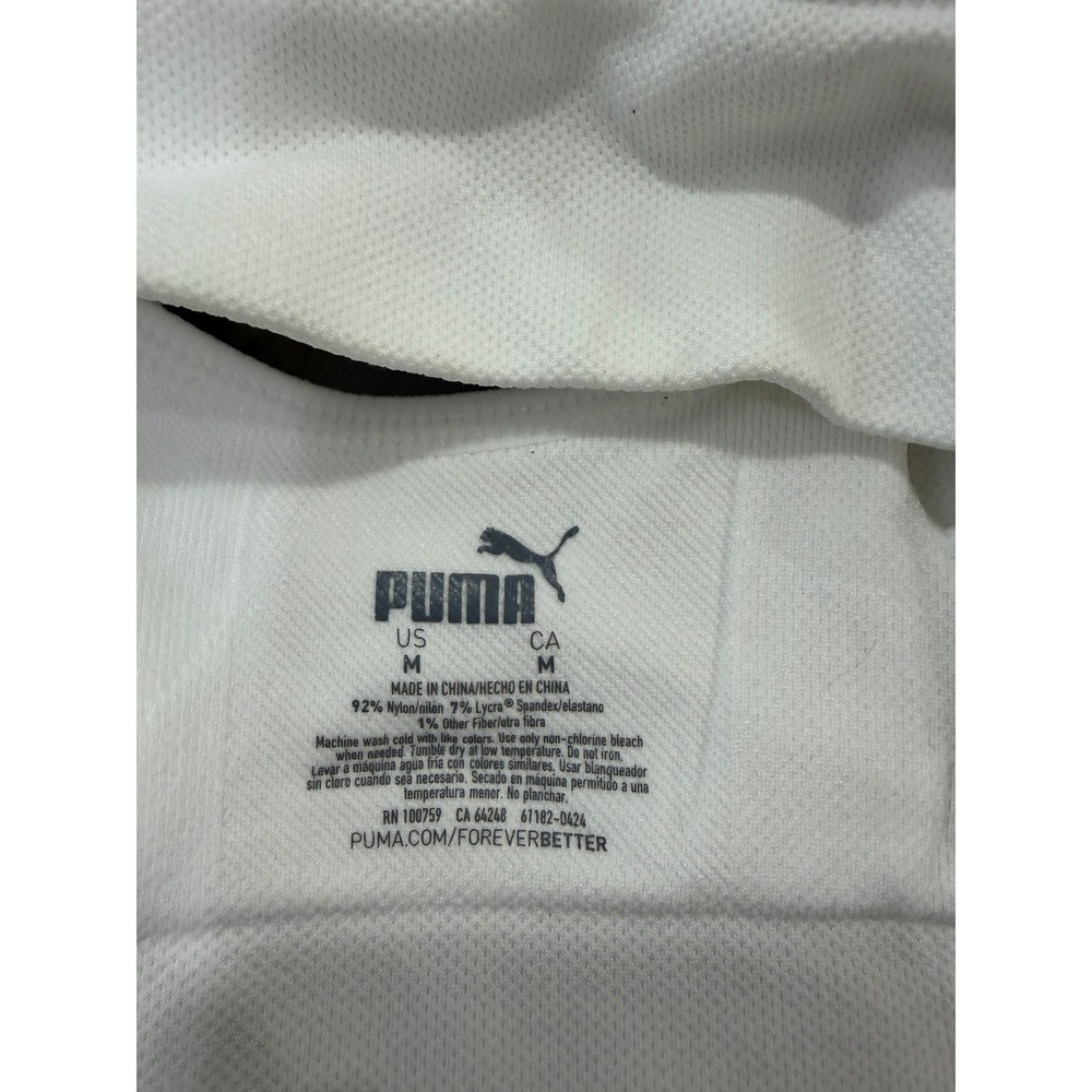 Puma Womens White Seamless Sports Bra V-Neck Adjustable Straps Size Medium - Picture 3 of 3